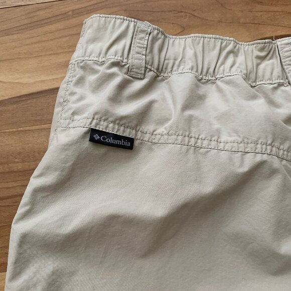 Columbia Womens Beige Cotton Nylon Capris Pants Size 14 Snap Outdoor Hiking - Picture 4 of 7